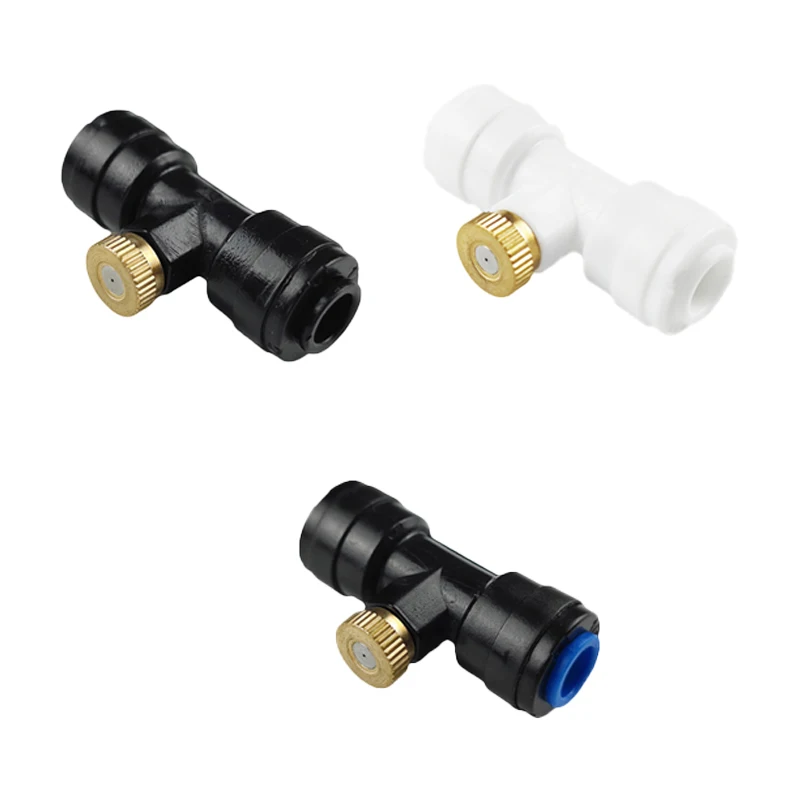 

1/4'' Misting Connectors Tee Quick Fittings With 10-24 UNC Thread Brass Nozzles Pack Of 10 Pcs For Garden Patio Terrace Sprayer