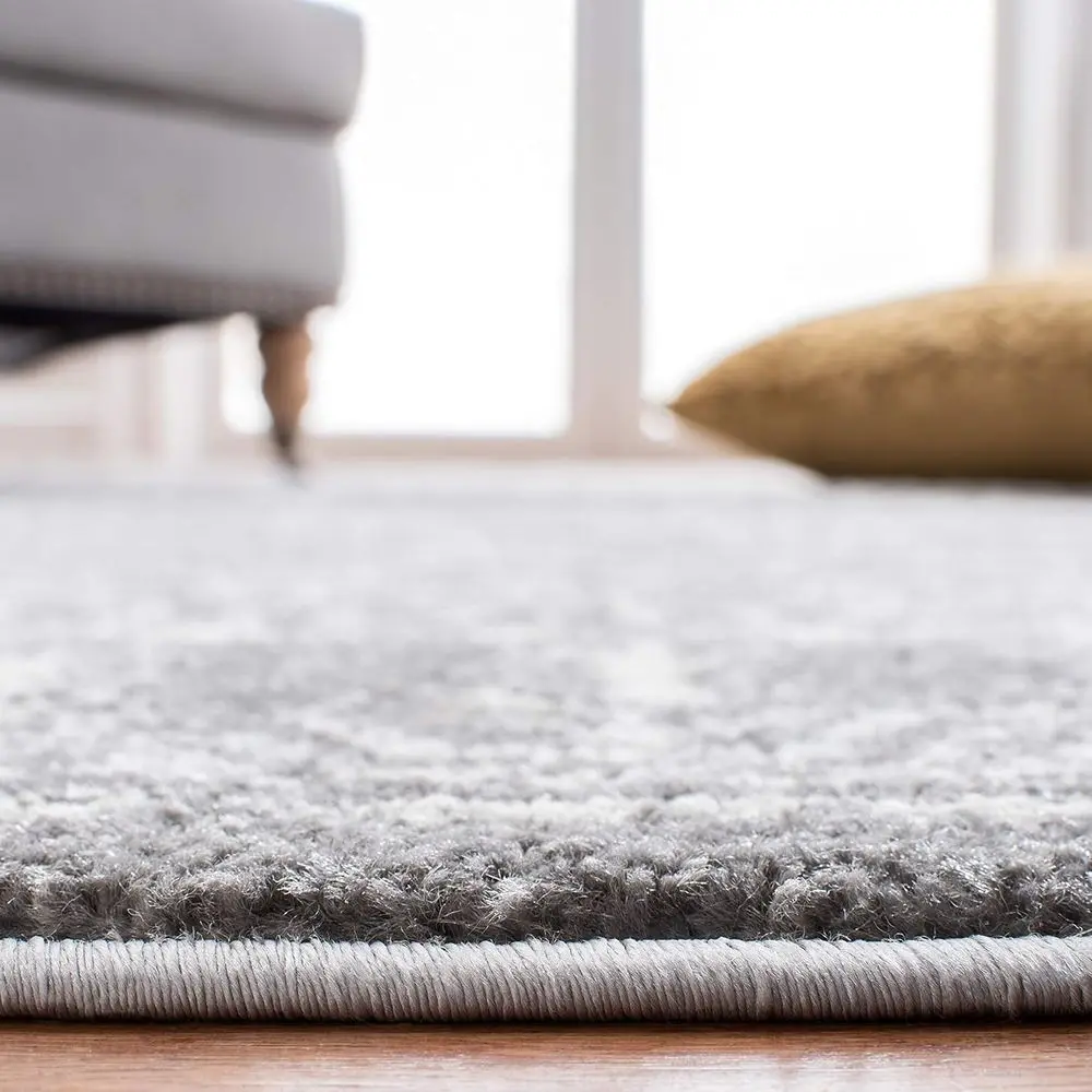 4x6 Tulum Collection Area Rug - Grey and Ivory Moroccan Boho Distressed Design, Non-Shedding, Easy to Clean, Perfect for Living