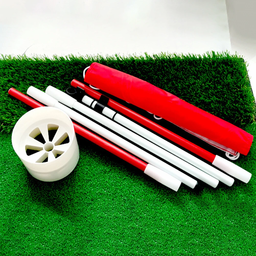 

Professional Golf Flagpole Set Durable Nylon ABS Glass Fiber Training Portable Hole Use Bag Practice Area Improves