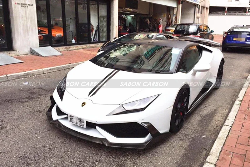 

Huracan LP610-4 Front Lip Aggressive Style Carbon Fiber Front Bumper Lip Spoiler For Lamborghini Huracan