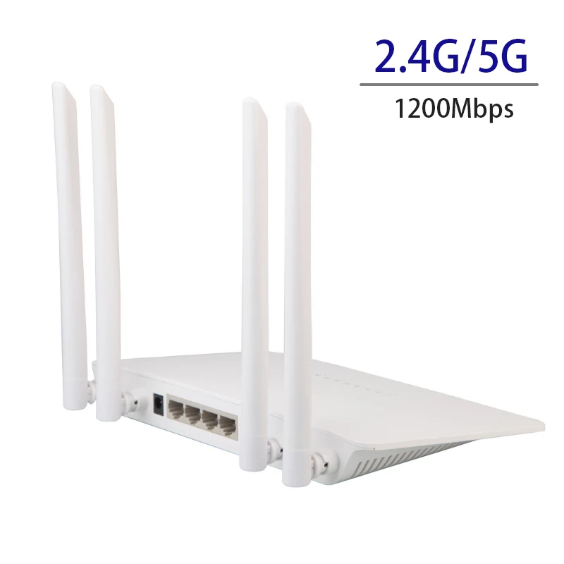 Fast Ethernet Gigabit Wireless Router wifi Dual Band WiFi Router RJ-45 LAN Adapter WiFi Repeater with External Antenna 1200Mbps