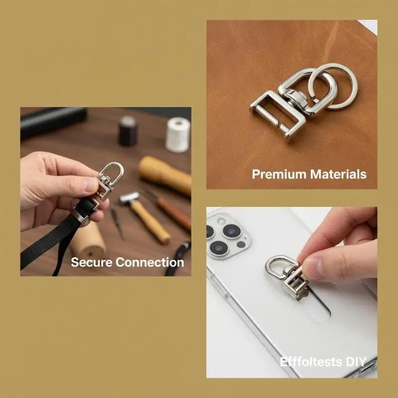 5PCS Zinc Alloy Swivel D Ring Clasps 360 Degree Rotation Rust Resistant For DIY Bag Pet Collar Sewing Projects