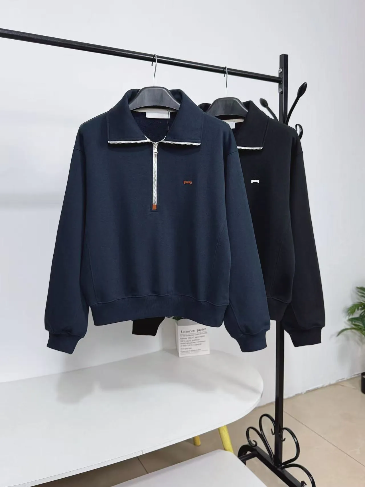 

Повседневная хлопковая толстовка женская с воротником на молнии, удобная, свободного кроя, с длинными рукавами, однотонная, для осени