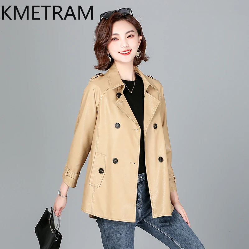 Kmetram echte Schaffell Leder Damen jacke neue Frühling Herbst Damen bekleidung koreanische große Mäntel lose 2024 Jaqueta Couro