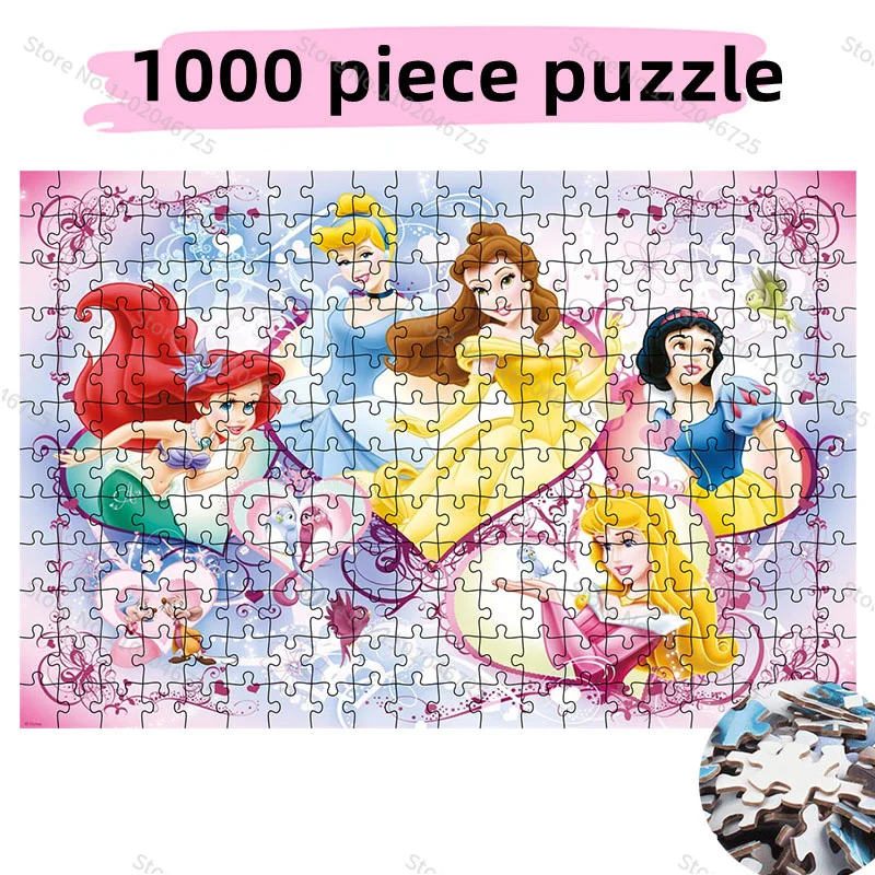 1000 Pieces Puzzle Cartoon Disney Princess Creative Puzzle Puzzle Toys Kids Adult Learning Education Collection Hobby Gifts