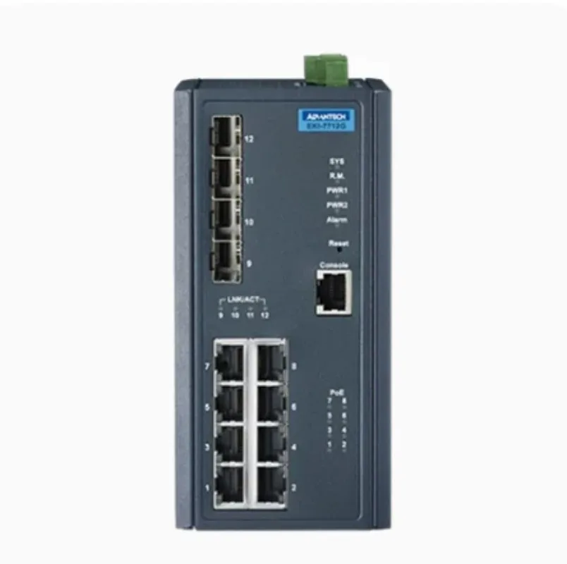 2025 Advantech Switch EKI-7712G-4FI-AE SFP Network Managed Ethernet Industrial Switch Wide Temperature Original