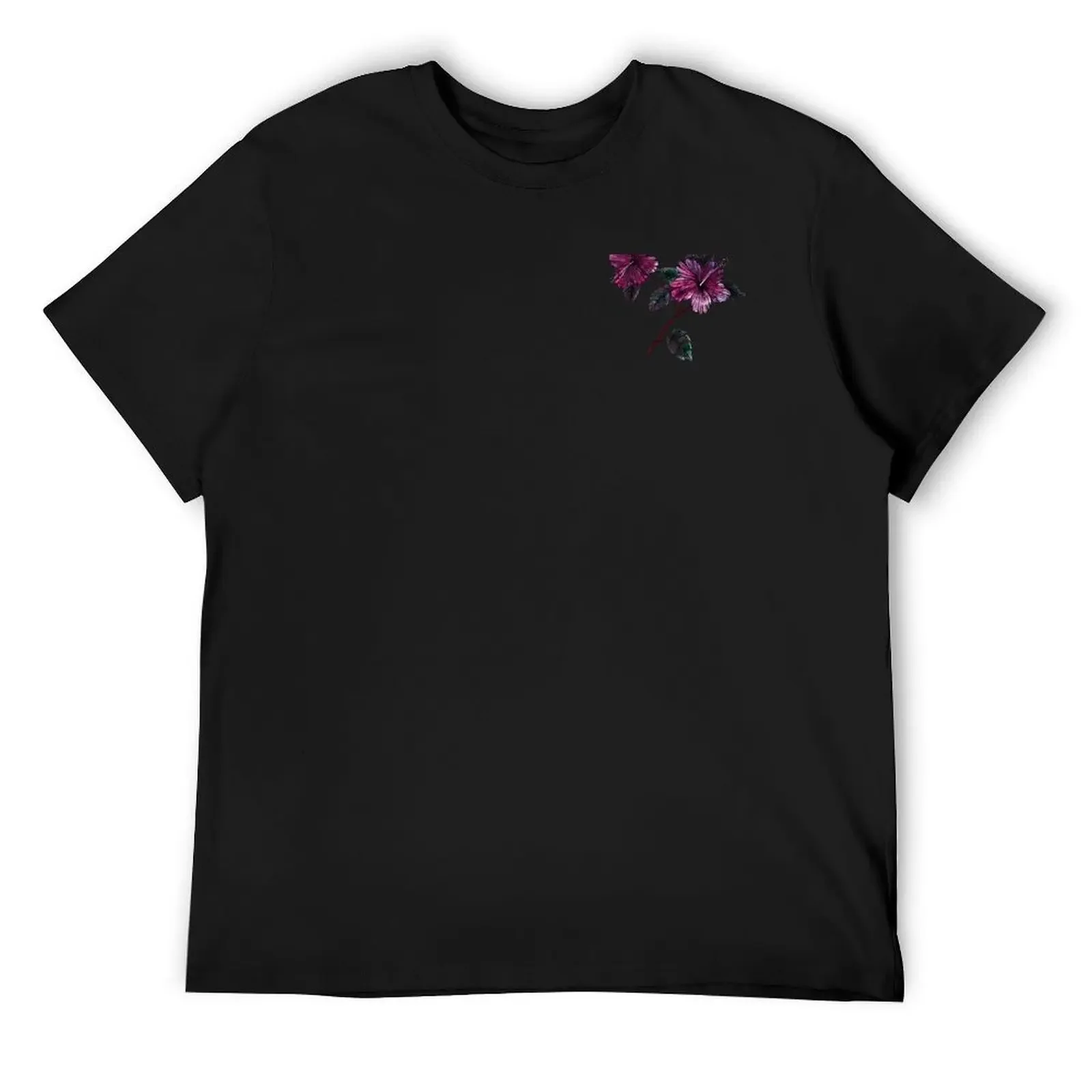 Fuchsia and dark purple flowers T-Shirt customs quick drying Short sleeve tee mens big and tall t shirts