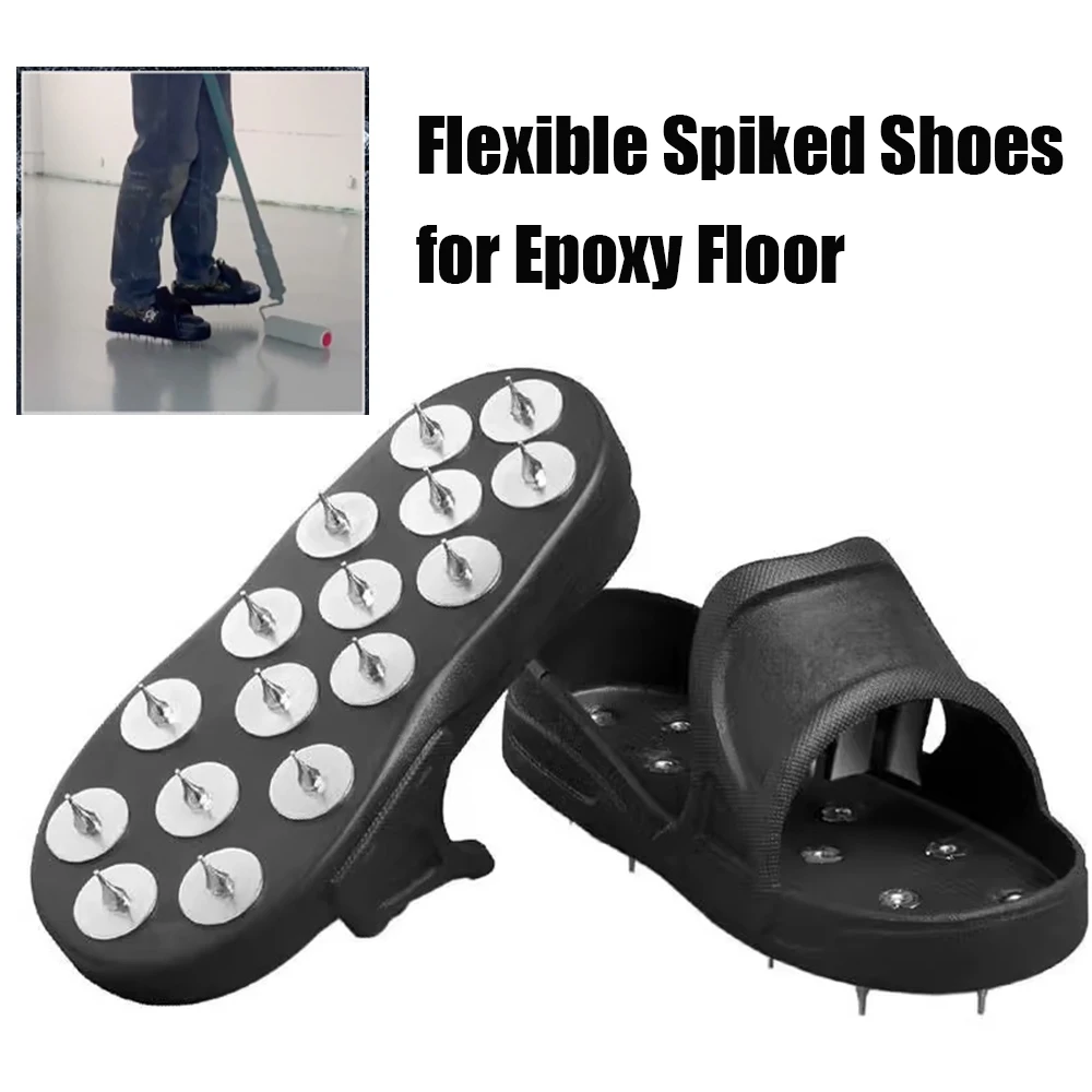 Flexible Spiked Shoes for Epoxy Floor Coating Epoxy Paint Self-Leveling Cement EVA Soft Material US Large Size