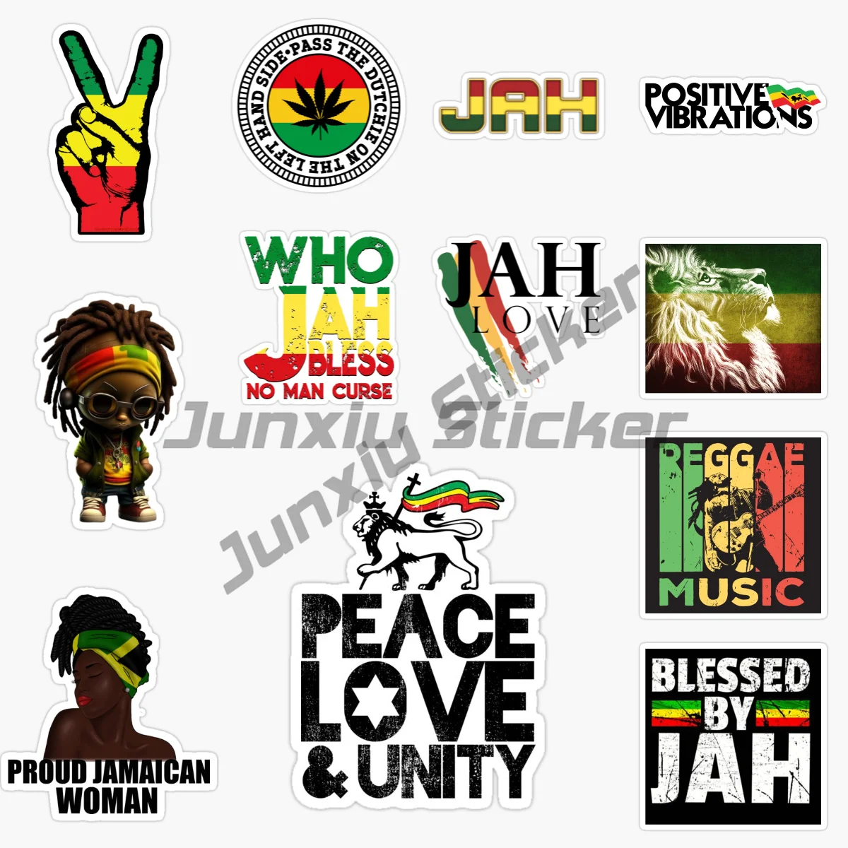 

IRIE ONE LOVE Rasta Sign Decal Rastafarian Bumper Sticker Reggae Car Sign High Quality Waterproof Tuning Vehicles Laptop Sticker