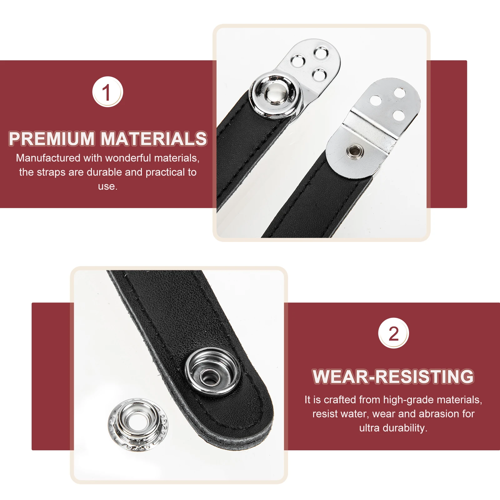 

1 Set Practical Cowhide Bellows Buckle Belt Durable Metal Connection For Accordion Lovers