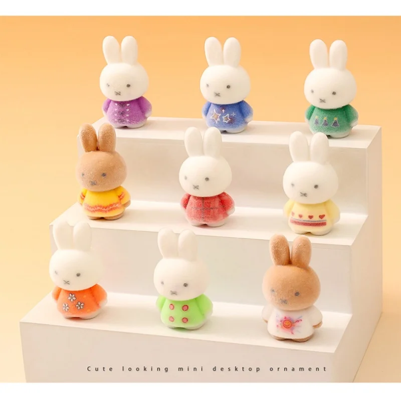 

Cute flocked rabbit blind box trendy toy blind box blind bag keychain desktop birthday gift