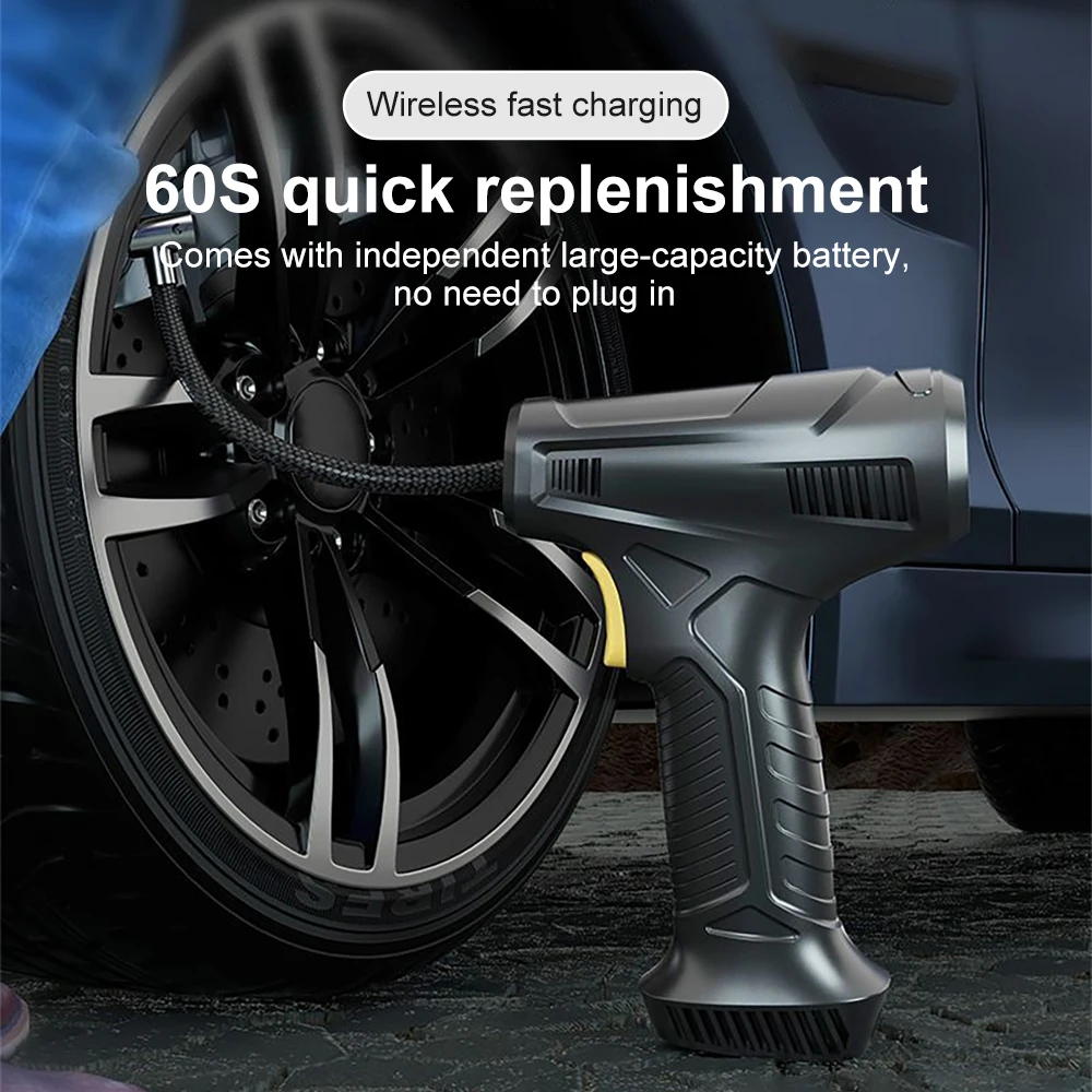 Wireless Portable 150PSI Cordless Air Compressor Tire Inflator for Car Motorcycle Bike Bicycle with LED Light Electric Air Pump view 2