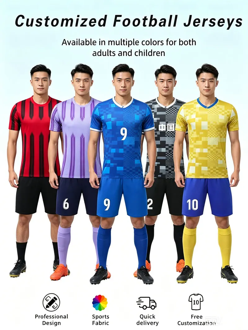 

Adult Customize Soccer Jersey Men Football Uniforms Kit Shirts Women Futsal Sportswear Training Tracksuit Sports Outfit Clothes