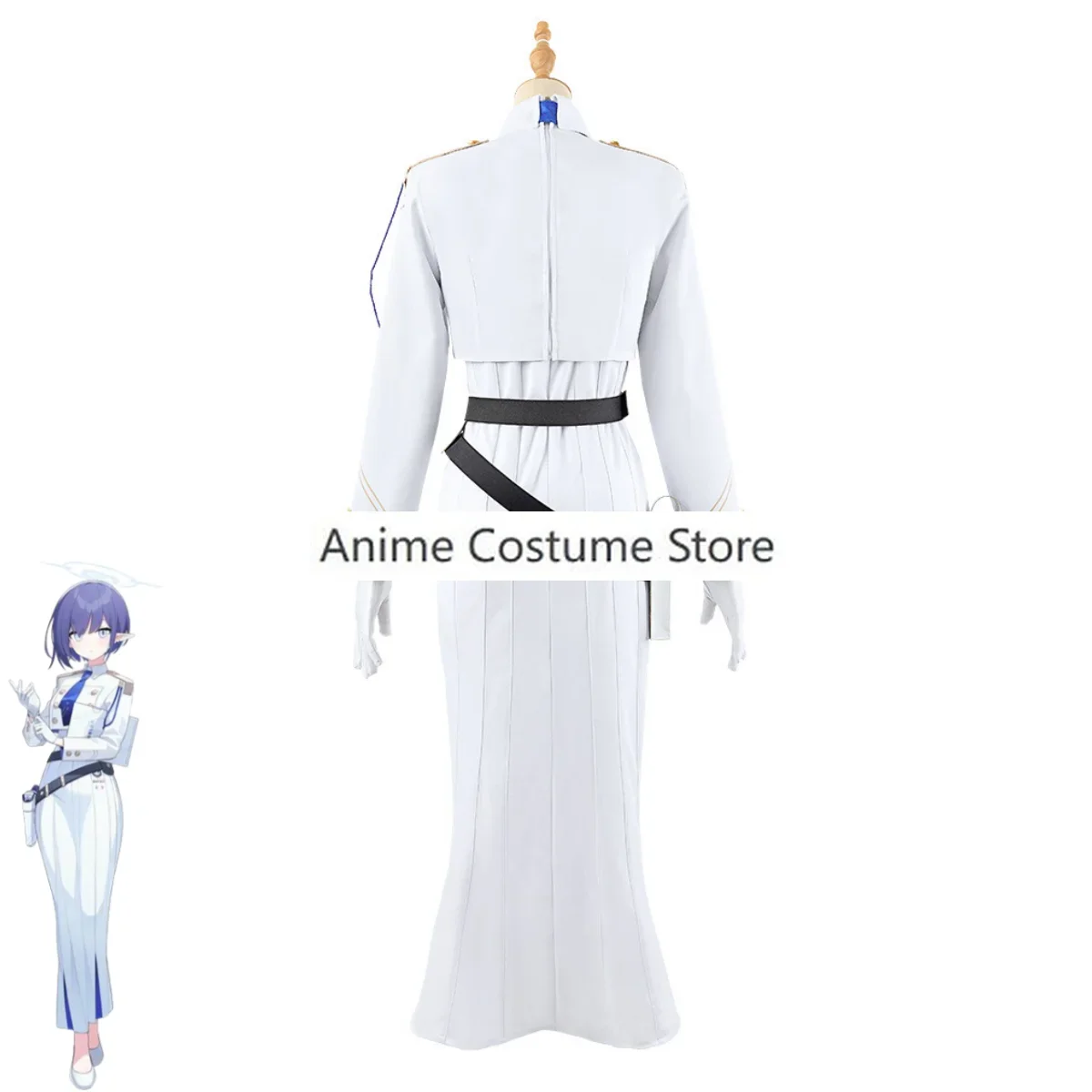 Game Blue Archive Oki Aoi Cosplay Kostuum Hip Wrap Jurk Witte Rok Uniform Pruik Volwassen Vrouw Sexy Carnaval Halloween Pak