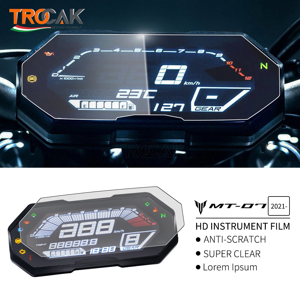 For YAMAHA MT-07 MT07 FZ-07 FZ07 MT FZ 07 2021 2022 Motorcycle Scratch Cluster Screen Dashboard Protection Instrument Film