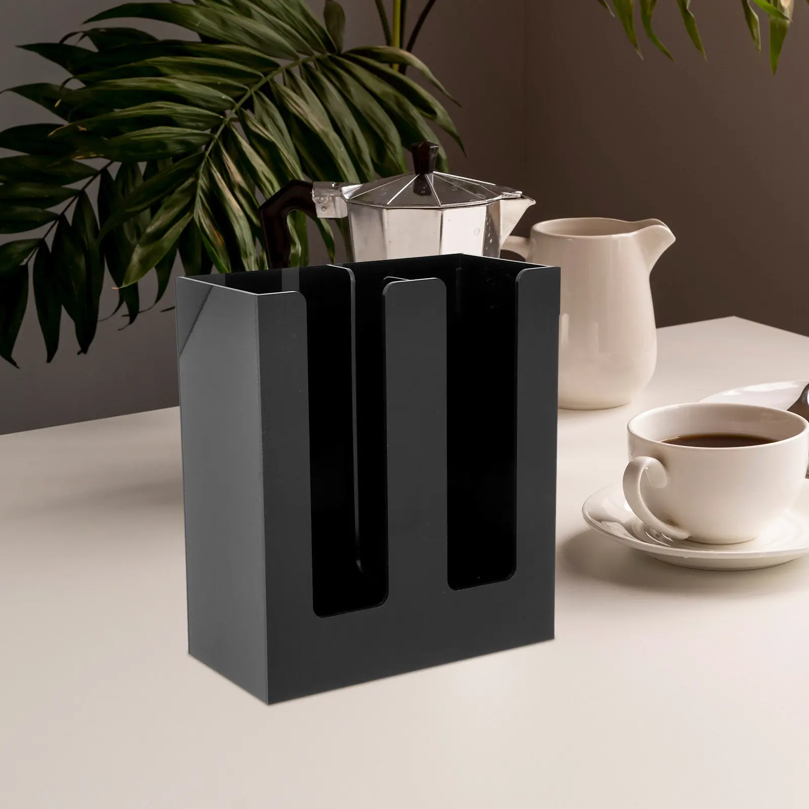 

Acrylic Paper Cup Dispenser Holder Tabletop Wall Mount Cup Storage Rack Organizer For Home Office Kitchen Cabinet