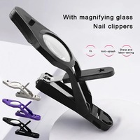 Multifunctional Magnifying Glass Nail Clippers, Rotatable Magnifying Glass Nail Clippers with LED Lamp Nail Clippers