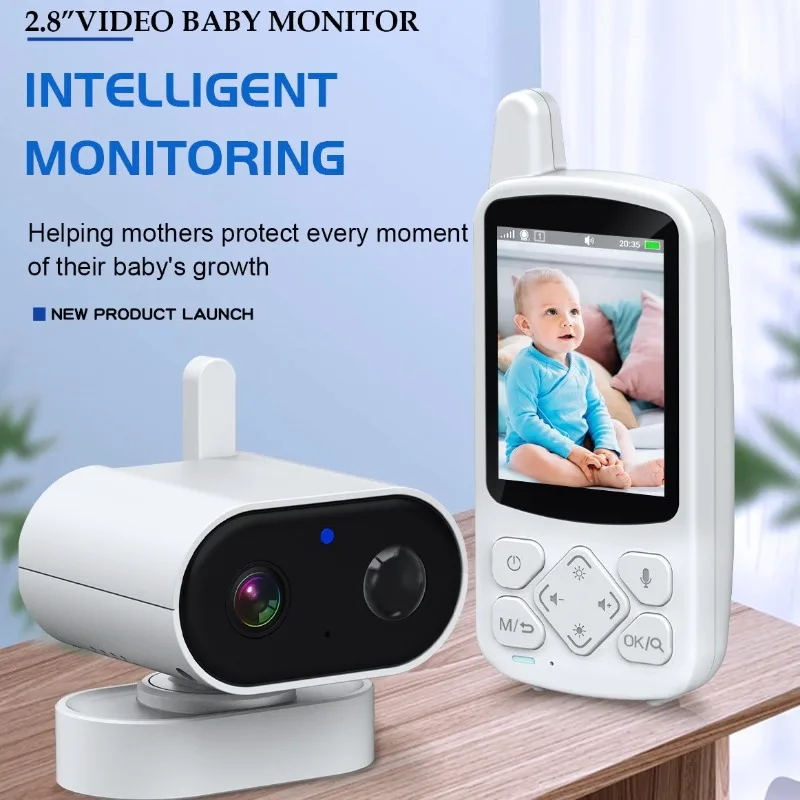 2.8 Inch Wireless Baby Monitor, Real-time Video Baby Monitor, Baby Monitor with Lullaby 110V-220V