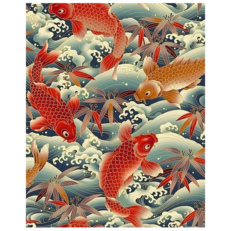 

DIY Diamond Painting Diamond Embroidery Round Resin Diamond Cross Stitch Home Wall Decor 30X40cm,Koi Fish