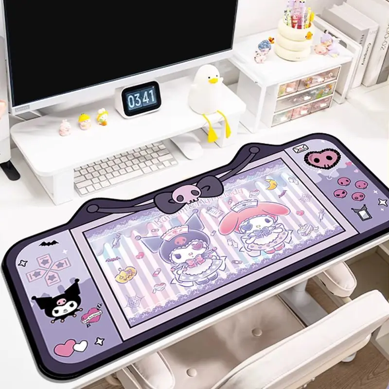 Sanrio Kuromi Mouse Pad Cartoon Pattern Cute Gift Girls Office Computer Desk Pad Extra Large Thickened Anti-Slip Easy To Clean