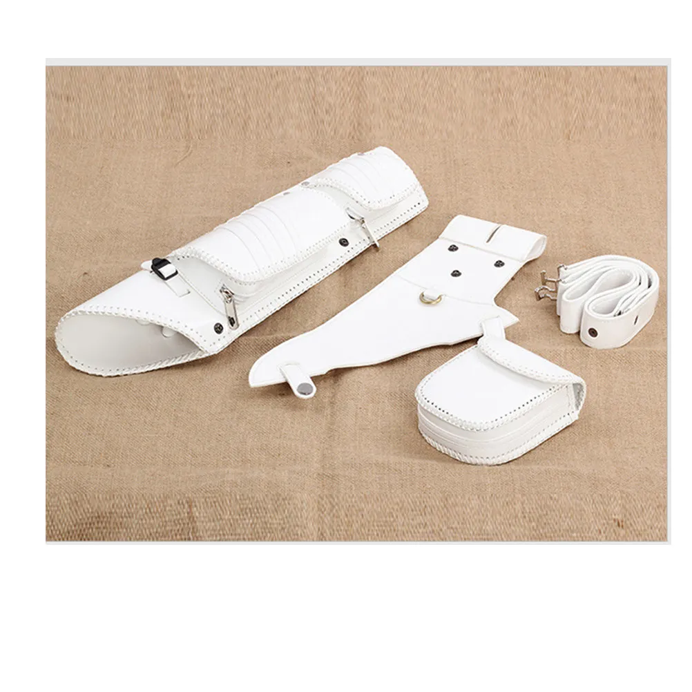 Archery Arrow Bag Large Capacity White PU Leather Waist Quiver with Adjustable Strap for Bow Accessories