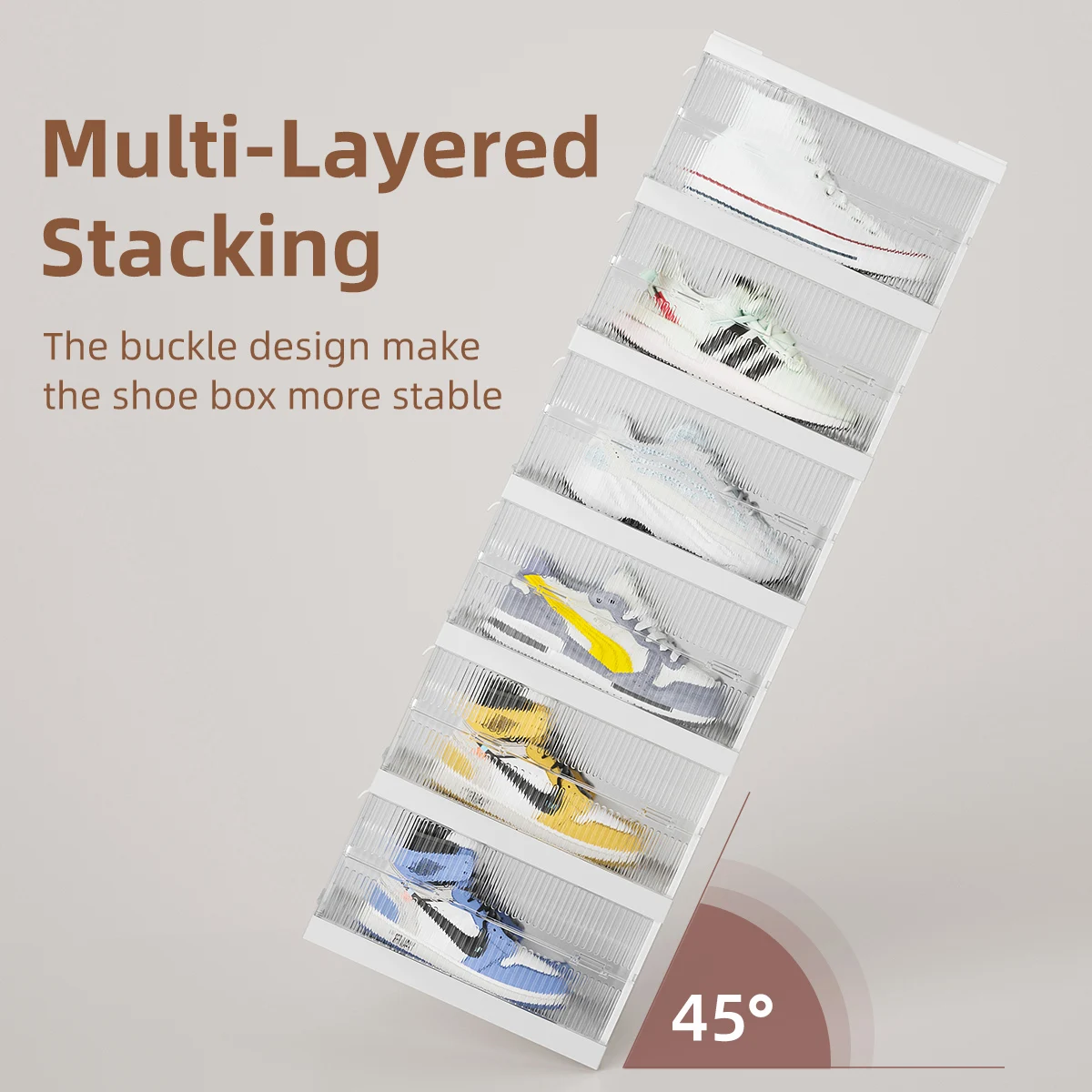 

Folding 3/6-Layer Shoes Storage Cabinet Transparent Shoes Boxes Rack Organizers Foldable Dustproof Combined Shoe Case Stackable