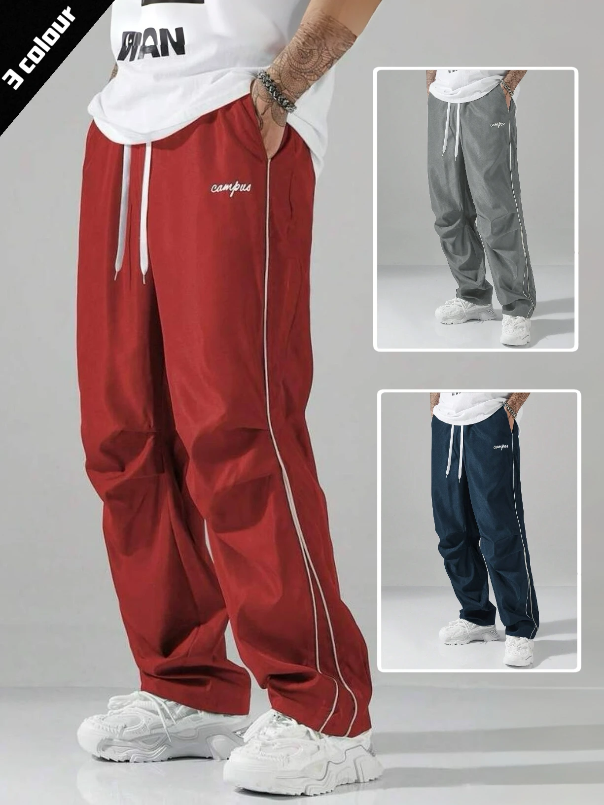 

Men's Striped Three - Color Casual Pants with Pockets, Perfect for Daily Errands, Casual Gatherings & Light Workouts