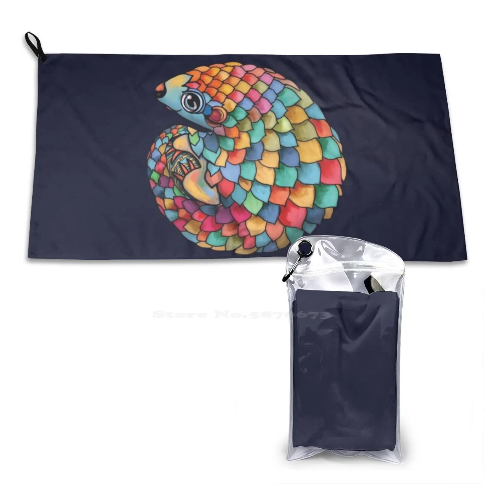 Rainbow Pangolin 3D Print Bath Towel Strong Water Absorption Pangolin Cap Pangolin Hat Pangolin Jigsaw Puzzle Pangolin Apron