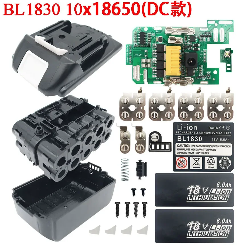 

BL1830 DC Input Lithium Battery Case Box Housing PCB Protection Circuit Board For Makita 18V 6.0Ah Label BL1860 Li-ion Battery