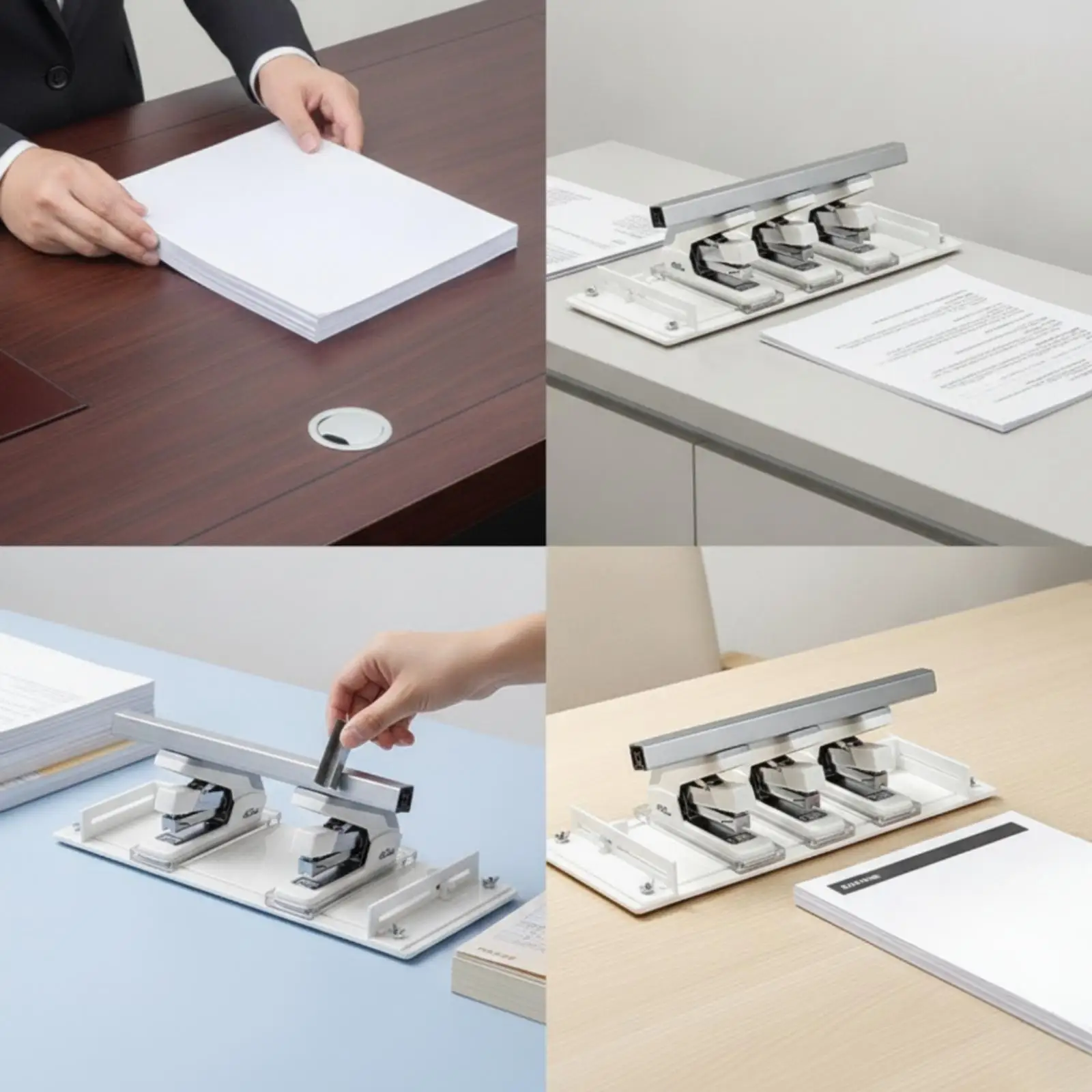 Office Stapler Adjustable Desktop Paper Fastener for A4 A3 40 Sheets Metal Body with Spring Channel