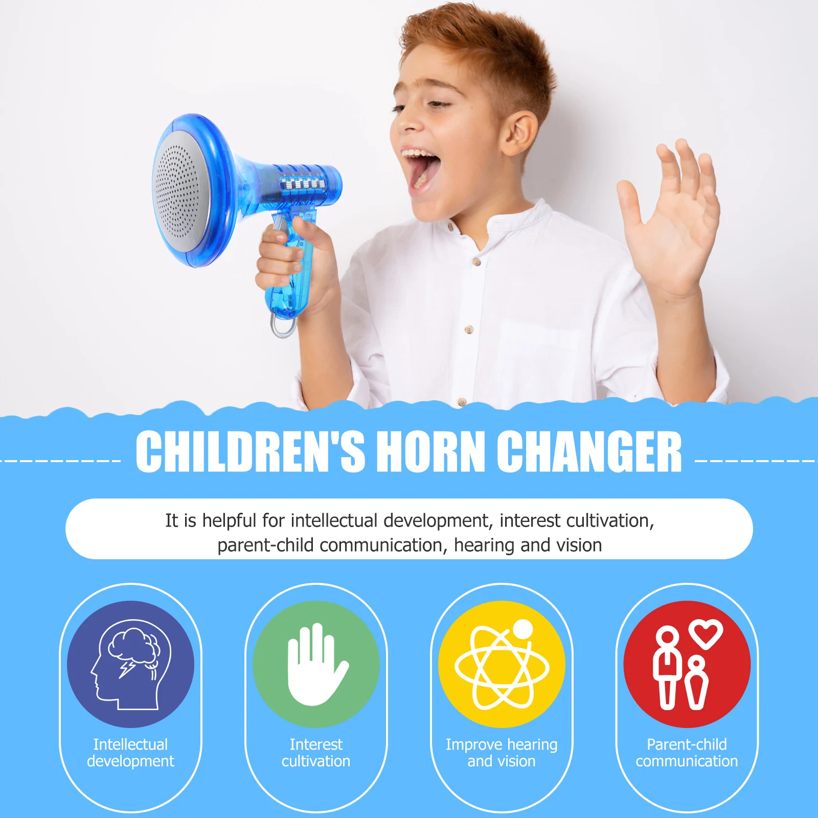 

Cute Handheld Megaphone Kids Toy ABS Bright Colorful Design Child Voice Amplifier Sound Changer for Hearing