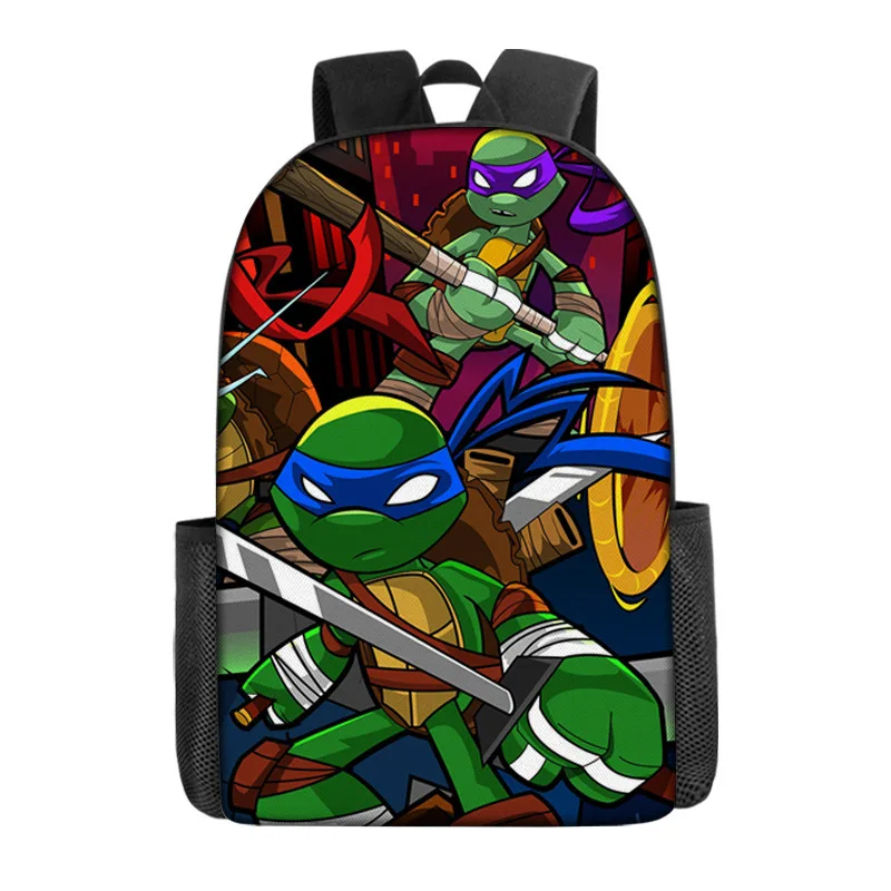 Cartable Tortue Ninja pour Enfants, Sac à Dos Respirant de Dessin Animé pour Écolier d'École Primaire, Décharge Mignonne, Carillon Cool, Imprimé Anime