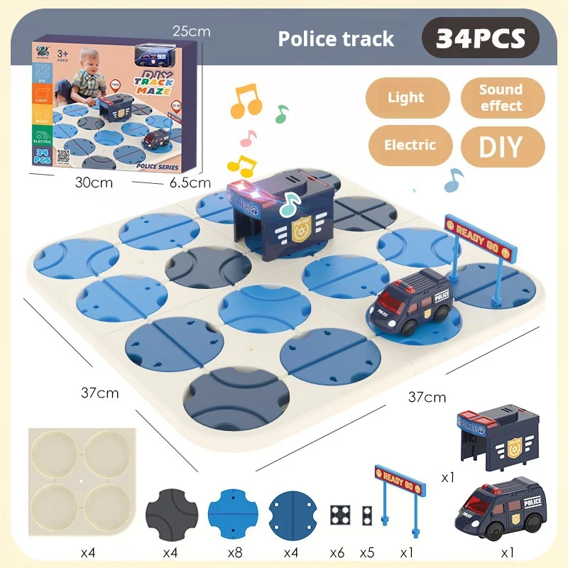 

Children's Road-Building Track Car, Maze, Early Education, Logical Thinking Training, Electric Engineering Vehicle, Board Game