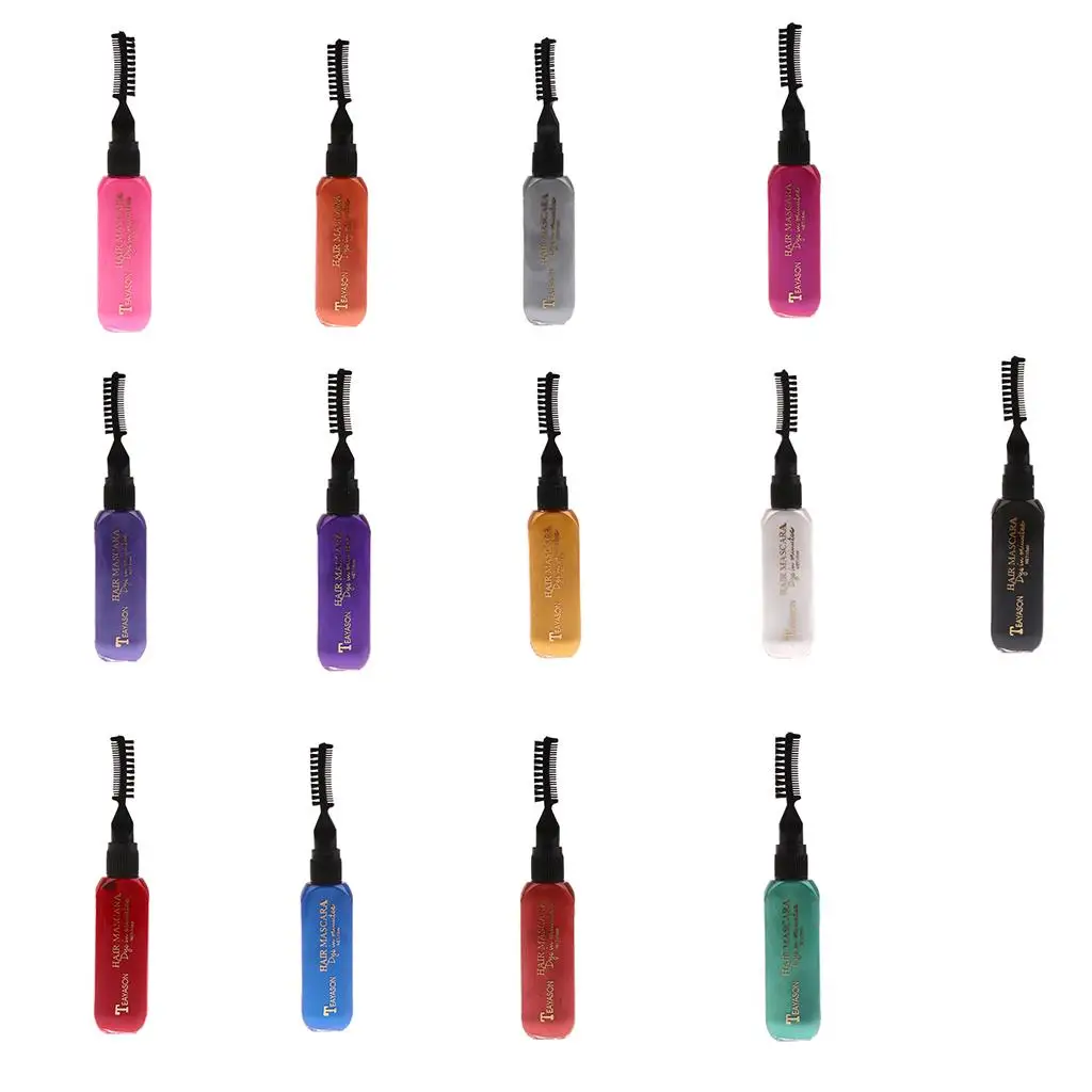 صالون تصفيف الشعر المتاح لون الشعر المؤقت ماسكارا صبغ تينت تسليط الضوء على الشرائط للنساء فتاة الرجال تلوين الشعر