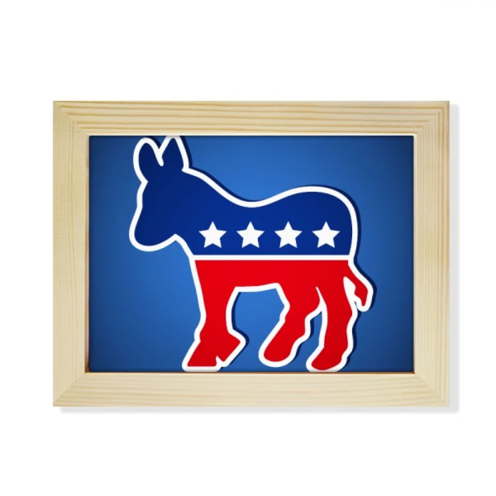 America Donkey Emblem Democratic Party Desktop Photo Frame Picture Art Decoration Painting 6x8 inch