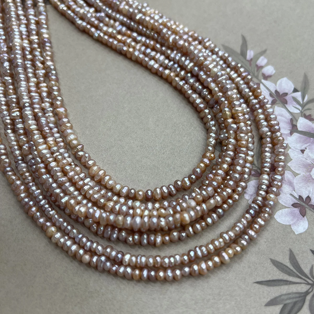 3-4mm Zufällige Rosa-Lila Unregelmäßige Süßwasserperlen Halbfertige Perlenkomponenten für Handgemachte DIY-Schmuck- und Bastelprojekte – Detail 15