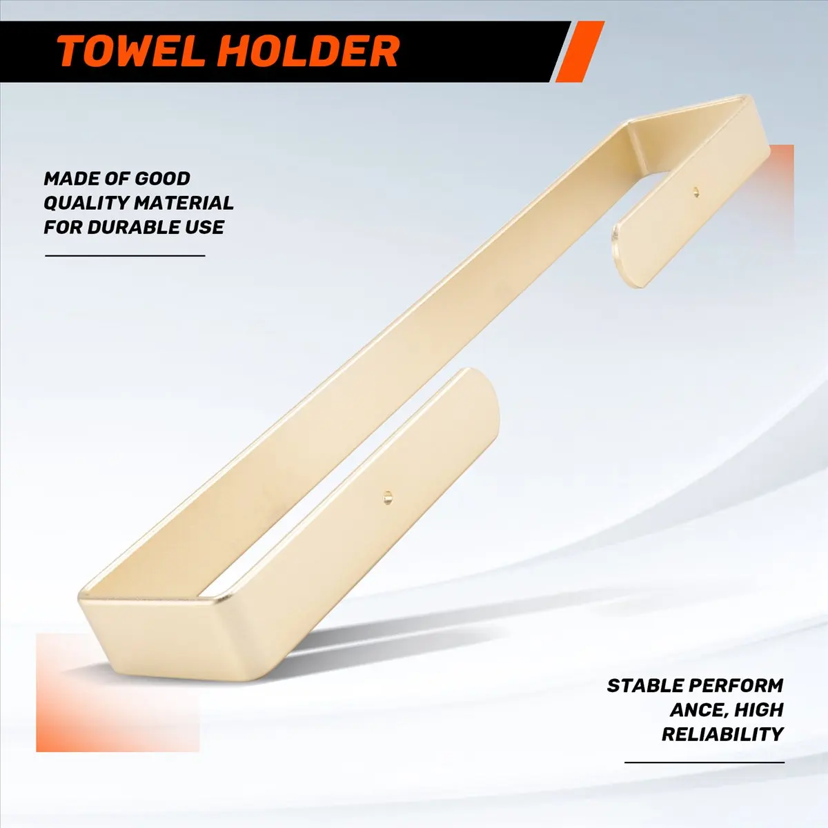 (。_。) Bathroom Self Adhesive Towel Rack, 15.5 Inch No Punch Toilet Kitchen Self Adhesive Towel Bar Gold