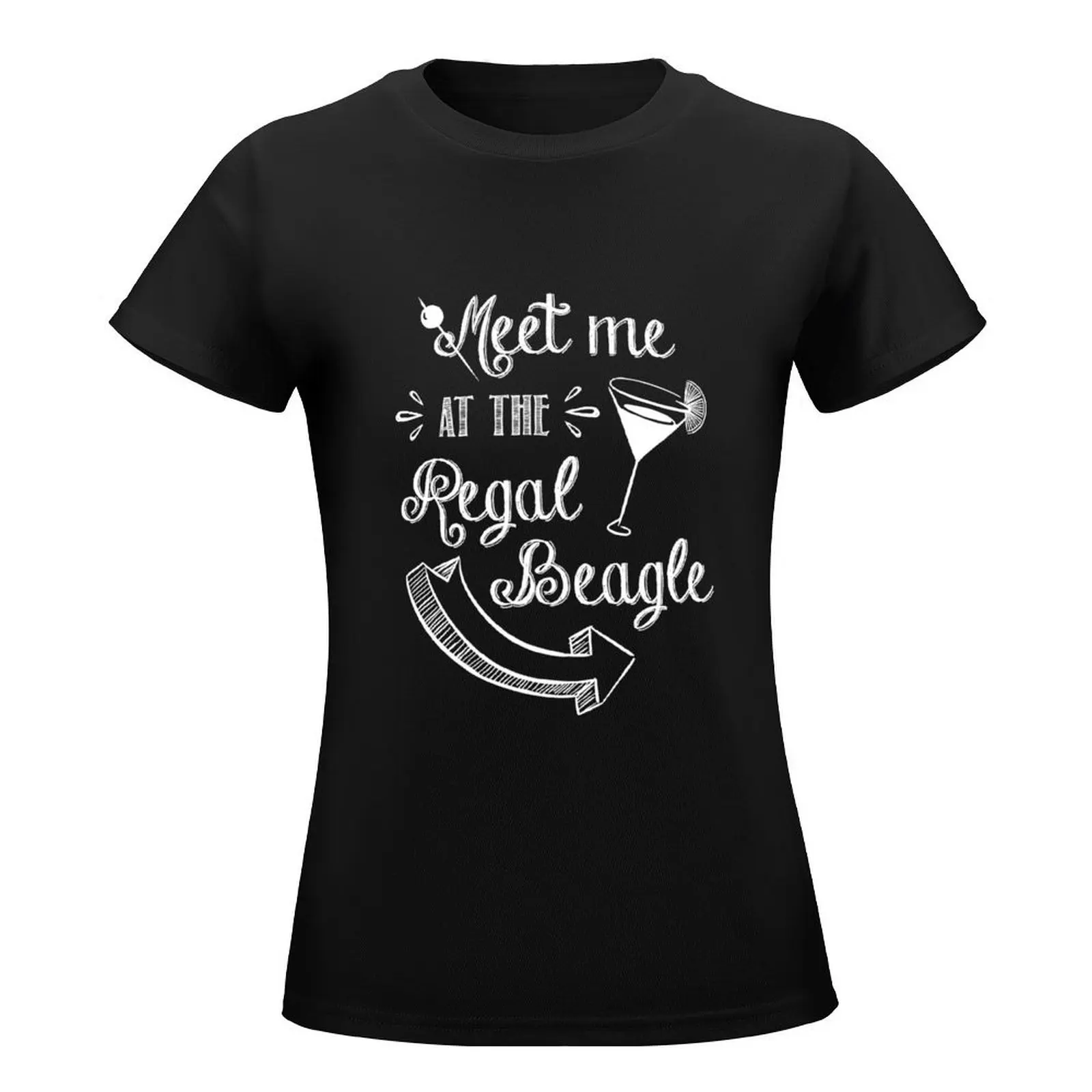 Three's Company TV Show - Meet Me at the Regal Beagle T-Shirt tees summer top graphics Womens clothing