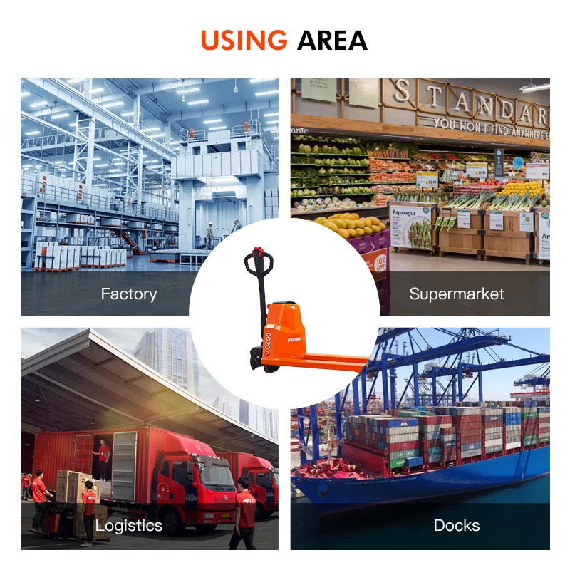 مقبس البليت القياسي الصناعي مع شوكة طول 27 بوصة عرض × 48 بوصة، 4400 رطل. شاحنات يدوية قياسية تعمل ببطارية الليثيوم #6