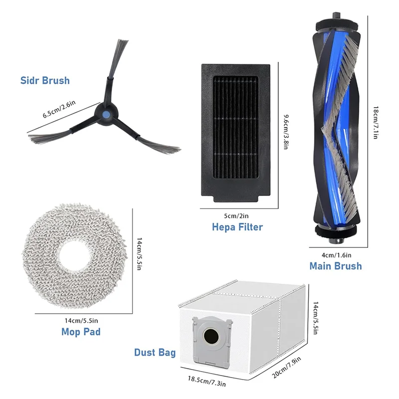 ملحقات كنس الروبوت A88X لمجموعة ملحقات المكنسة الكهربائية Ecovacs Deebot T50 Pro Omni