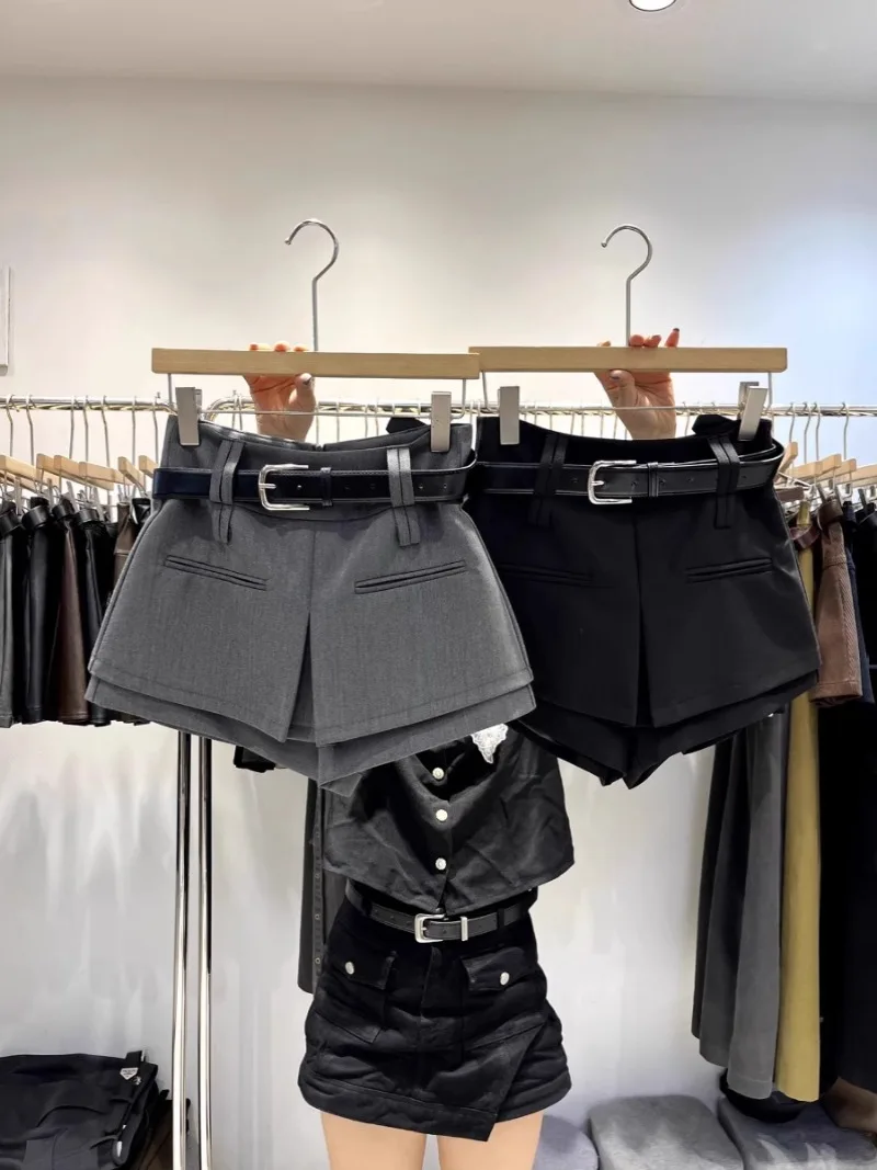

A Line High Waist Short Pants Pantalones Cortos De Mujer Black Grey Y2k Shorts Cargo Loose New Spring Summer Women