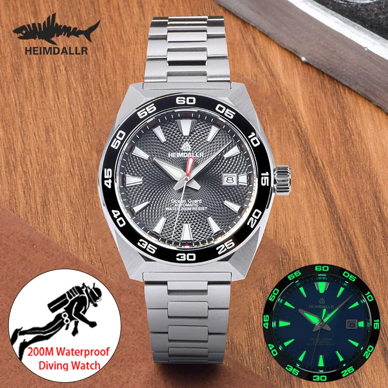 Heimdallr Monster GS Diver Men's Watches Sapphire Ceramic Bezel High Quality 200 M Waterproof NH35 Movement Man Mechanical Watch