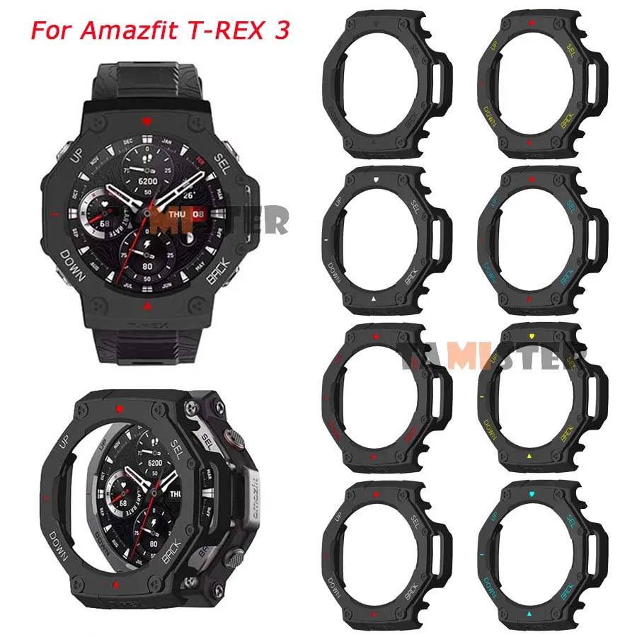 For Amazfit T-Rex 3 Case Cover Hard PC Protective Shell Frame Bumper For Huami Amazfit T Rex 3 Watch Protector Accessoies