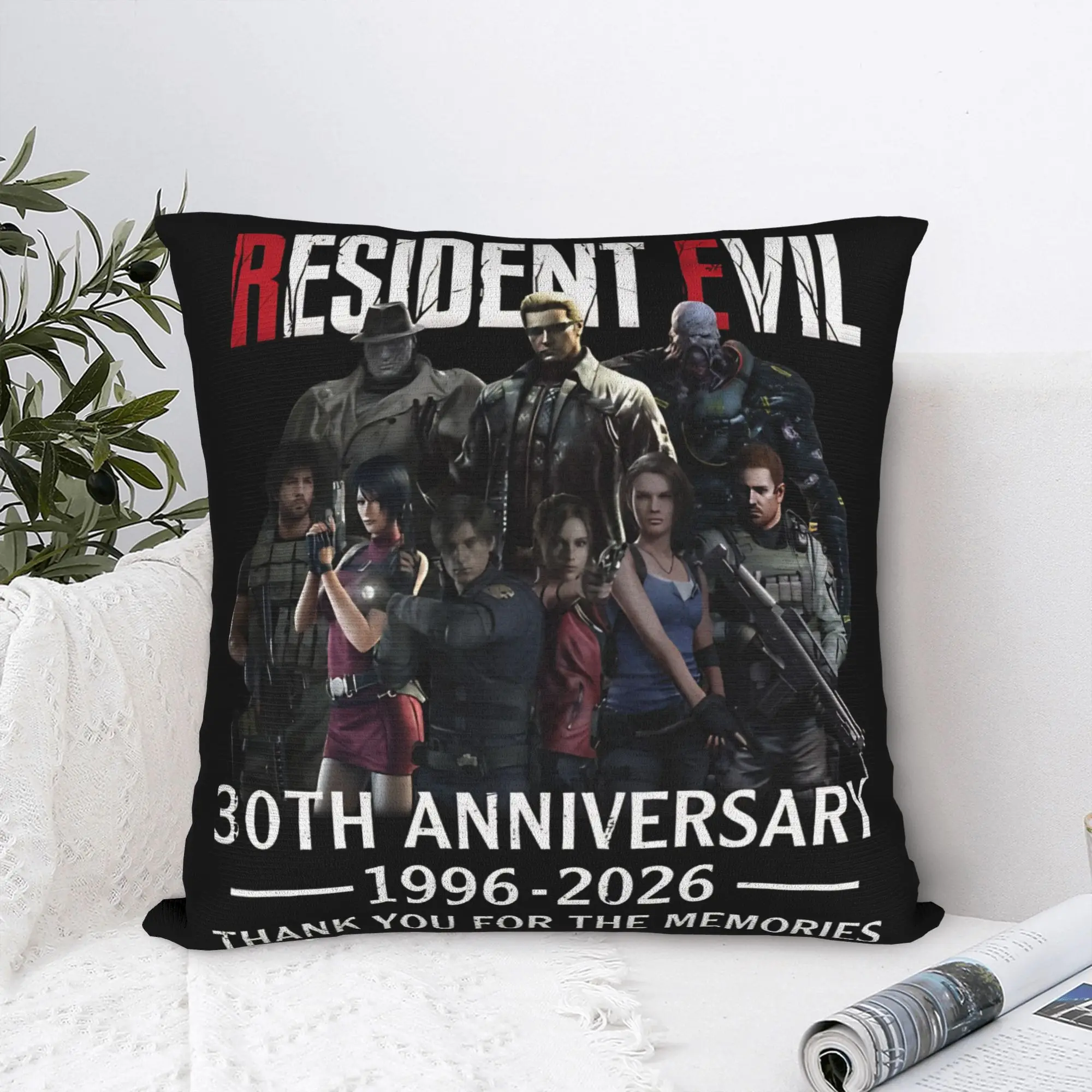 Resident Evil 30th Anniversary 1996 2026 Thank You For The Memories Pillow Case  Custom Pillow Cover Pillowcases For Home Decor