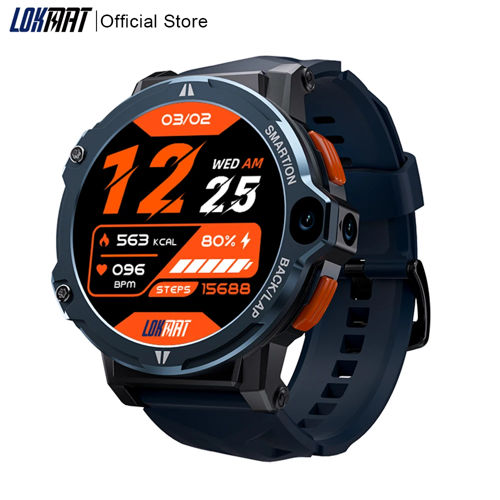 

LOKMAT APPLLP 6 PRO Android 4G Smart Watch Phone Full Round Touch Screen Dual Camera GPS Wifi Call Wacth Heart Rate Monitor