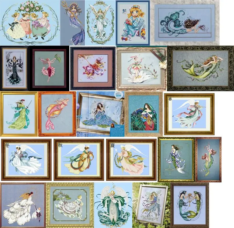 MD-bf Beauty 2 Butterfly Fairy Counted Cross Stitch 14CT 18CT 28ct sky blue Chinese Cross Stitch Kits Embroidery Needlework