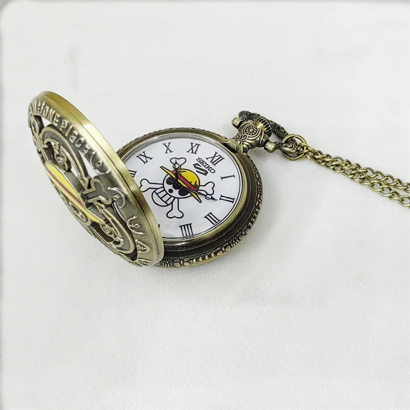 SEIKO Steampunk Anime Movie Theme Hollow Vintage Quartz Pocket Watch Retro Necklace Women Kids Birthday Xmas Gifts Bronze Watch