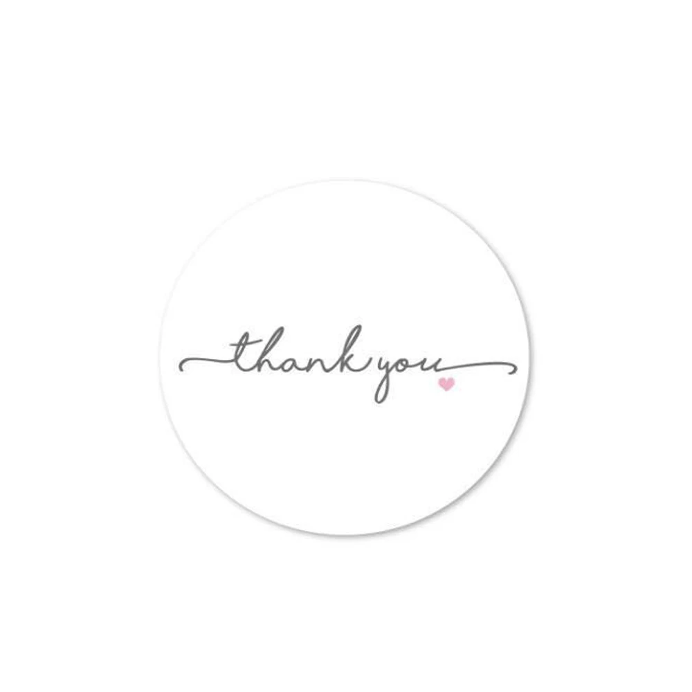 White Paper Label Sticker Thank You Sticker Scrapbook 1 Inch 100-500pcs Wedding Envelope Seal Handmade Stationery Sticker