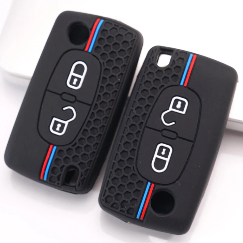 Silicone Key Cover For Peugeot 107 206 207 307 308 407 607 807 3008 5008 Partner Expert For Citroen C2 C3 C4 C5 C6 C8 C3 Picasso