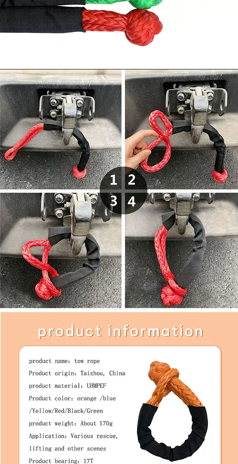 Soft-Shackle, Bergungsgurt, Offroad-Bergungszug, 17T Soft-Shackle – Detail 2